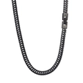 Collana classica a catena barbazzale in acciaio inossidabile nero con chiusura quadra - Nero