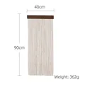 Handwoven 40x90cm tassel wall hanging with wooden rod, bohemian home decor, 362g - White
