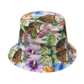 Women's sun hat bucket style featuring vibrant tropical coconut and floral prints - Style F - Tropical Style