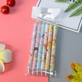 Set of 6 cute cartoon retractable gel pens in clear packaging for students and office use - Genki Girl