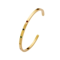 Detail of 18k gold plated open cuff bracelet with five multi-colored zircon gemstones - Gold + Colorful Zirconia