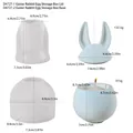 Détails du moule en silicone pour boîte de rangement lapin de Pâques avec dimensions - Ensemble de moules pour boîte de rangement en forme d'œuf de lapin de Pâques