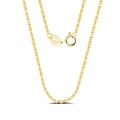 Golden S925 sterling silver cable chain necklace with S925 and ITALY engraved hallmark - 40CM / 14K Gold