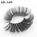 Dramatic 6D-A09 thick Russian curl false eyelashes in black with messy voluminous style - Crossed 3D Thick Style(6D-A09)