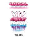 Waterproof temporary tattoo stickers featuring artistic pink flamingo designs Style TH-115 - Th-115 / 210*148mm