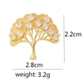 Golden tree necklace pendant with sparkling cubic zirconia crystals and gold plating - [D9501JB] Gold Life Tree (2.8x2.2cm)