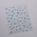 Holografische 3D-Kirschblüten-Nagelaufkleber mit irisierenden blauen Blumenmustern - Holografischer Blauer Blumenstil (M-577)