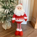 Standing Santa Claus plush doll with telescopic striped legs for Christmas decoration - Big Beard Santa Claus