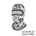 Outdoor cycling balaclava mask with sea coffee camo pattern and breathable fabric - Ocean Coffee