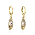 Orecchini in rame placcati oro 18K con cristalli a marquise su sfondo bianco - Trasparente (41730)