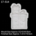 Bowknot gift box silicone mold in white for fondant cake and chocolate DIY - Type 1-Gift Box / Gray