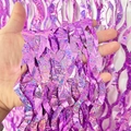 Sparkling purple S-shaped foil fringe curtain for festive party wall decoration - Laser S-Shape / Pink