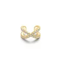 Exquisite gold X-shaped ear cuff featuring delicate micro-paved white cubic zirconia - 925 Silver / Crisscross Gold (RHE672G)