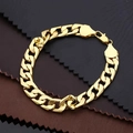 Bracelet gourmette doré minimaliste avec une finition polie pour hommes et femmes - 3038
