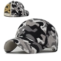 Gorra de béisbol de punto de camuflaje con diseño elástico cruzado para cola de caballo - Ajustable / Camuflaje Blanco (Gris Negro Blanco)