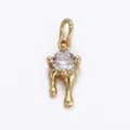 Exquisite 18K gold plated butterfly pendant with large clear zircon and gold drip design - Gold Single Zircon Unique Pendant