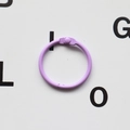 Purple lacquered metal binder ring with a hinged opening for DIY keychains and journals - Purple