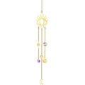 Golden suncatcher prism with celestial moon and star charms for garden decoration - Style 2