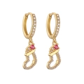 Exquisite gold-plated Christmas stocking earrings with sparkling colorful rhinestones - Gold White Zircon Christmas Sock