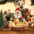 Lichtgevende houten Kerstman decoratie met LED voor etalages en feestelijke kersttafel - Kerstman / Houten Verlicht Ornament