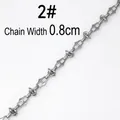 0.8cm wide stainless steel handmade link chain for DIY jewelry making accessories - Style 2 (0.8cm Width / Per Meter)
