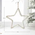Adorno de Navidad estrella de peluche blanco con textura de plumas suaves - Estrella Grande Blanca / 32g
