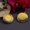 Paire de pendentifs médaillons ronds dorés vintage avec motifs floraux gravés complexes - N°35 Médaillon Rond à Relief à Motifs (32.5*36mm)