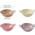 Morandi ceramic double-handle bowl set in 4 colors 640ml for soup salad and noodles - 4Pcs Mixed Set
