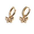 18K gold plated bow earrings featuring colorful gradient zircon rainbow stones - Colorful Zircon Butterfly