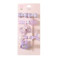 Lot de 5 pinces à cheveux violettes mignonnes avec ours en résine, cœur et nœud - #2 Série Violette