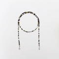 Handmade beaded eyewear chain featuring elegant black, grey, and matte gold beads - Medium Black Grey