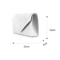 Silver satin envelope clutch bag with rhinestones and dimensions 21x13x5cm - Silver