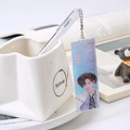 Glitter acrylic ruler pendant with celebrity photo and metal chain for stationery - Star Ruler - Blue