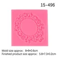 Pink octagonal silicone mold with vintage embossed frame pattern for DIY crafts - Style 1 / Pink