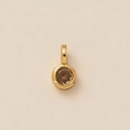 Golden round pendant featuring a faceted brown zircon gemstone birthstone charm - Round November Pendant (Champagne/Brown)