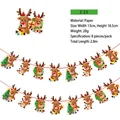 Christmas cartoon reindeer paper banner garland with red string for holiday party decor - Z23-Cartoon Reindeer Style