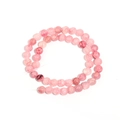 Perles rondes en calcédoine rose pour bijoux DIY avec inclusions naturelles - Jade de Perse Rose Foncé / Diamètre 8mm Trou 1.0mm (Environ 45pcs)