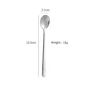 Silver stainless steel mixing spoon with long handle, 15.5cm length and 2.1cm width - 15.5cm / Silver
