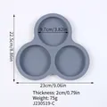 Grey 3-cavity 4-inch silicone cake mold showing dimensions 23x22.5cm and 9.7cm diameter - 3-Cavity Round / Dark Gray