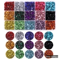 3mm resin rhinestones set in 15 colors, 15000pcs total with organizer box for DIY crafts - BKHZ-021 (3mm-15000pcs)