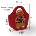 Dicke rote Filz-Weihnachtstüte mit 3D-Lebkuchenmann und festlichem Design-Muster - Lebkuchenmann Schiffsförmige Tasche