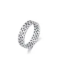 Anello in argento sterling S925 minimalista con design continuo a cuori traforati - US 5 / Modello di Cuore Cavo(RHR1096)