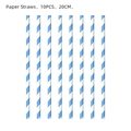 Blue and white striped eco-friendly paper straws for birthday party decorations set - Blue Striped Straw