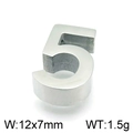 Silver number 5 pendant in stainless steel, dimensions 12x7mm and weight 1.5g - Number 5 (KLJ4360-Z)