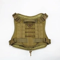 Detail of tactical dog harness in coyote brown with durable nylon and adjustment buckles - Brown Tactical Harness