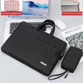Borsa nera per laptop da 14 pollici con custodia e fodera antiurto in velluto spesso - Nero + borsa di alimentazione