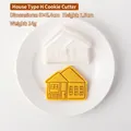 Moule à biscuits maison de Noël en plastique blanc avec forme de maison 8x6,4cm - Modèle H Maison