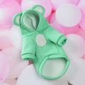 Mint green pet hoodie with bear ears and ribbed cuffs for small dogs and cats - Apple Green