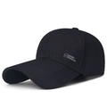 Verstellbare schwarze Sport-Baseballkappe mit seitlichem S SPORT FASHION Schriftzug - Verstellbar / Marineblau