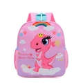 Mochila rosa infantil con diseño de dinosaurio y arcoíris para niñas pequeñas - Dinosaurio Rosa
